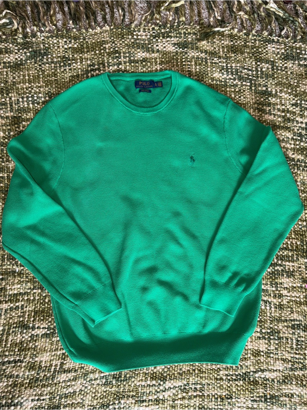 Classic Polo Ralph Lauren crew neck sweater in Kelly green. Size Xl